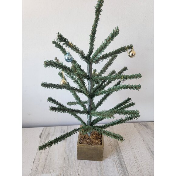 Mini farmhouse style tree pine xmas home decor tabletop figure - Picture 6 of 11